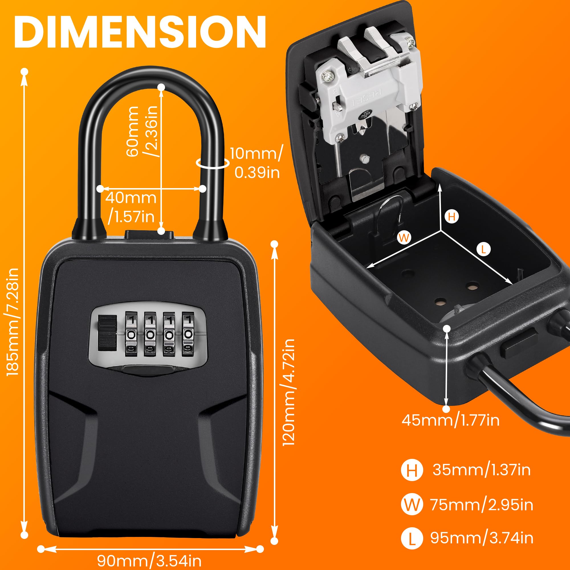 Amazon.com: Fayleeko Portable Key Lock Box, 6 Key Capacity